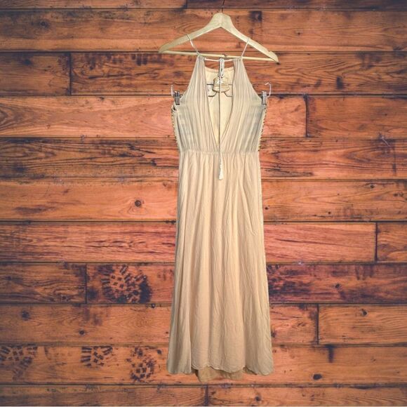 Pale Pink Embroidered Lace Maxi Dress Small - Picture 2 of 6